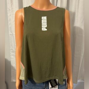 Great Puma size 2X olive green mesh back sleeveless moisture wicking shirt new